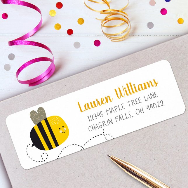 Swete Jaune Bumblebee Enfant Anniversaire Adresse (Créateur téléchargé)