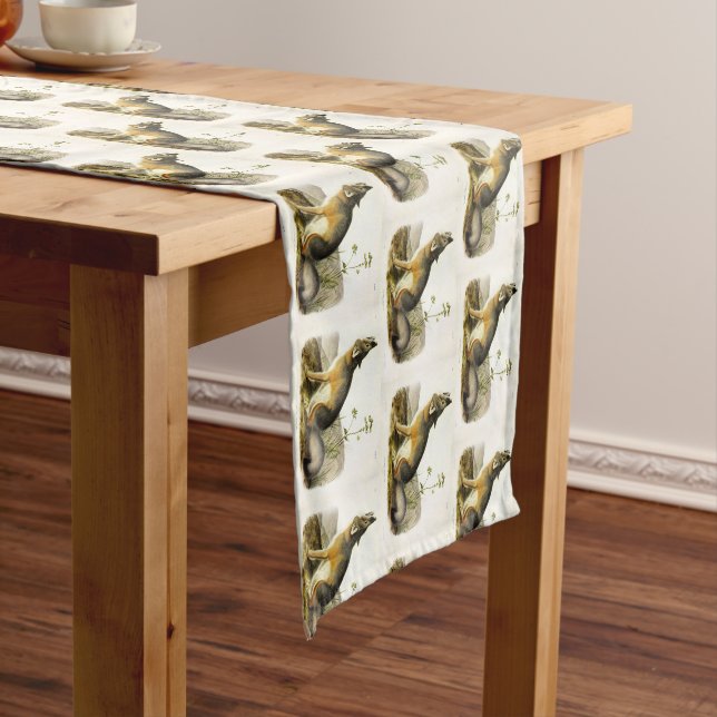 Swift Fox (Vulpes Velox) from Audubon's Quadrupeds Medium Table Runner (In Situ)