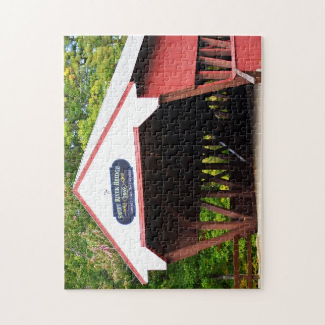 Swift River Covered Bridge Jigsaw Puzzle (Vertical)