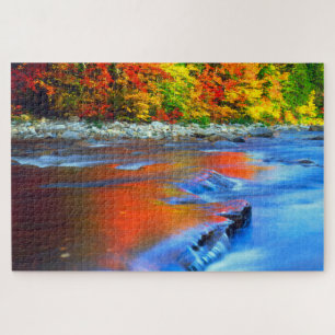 Swift River reflecting autumn colours Jigsaw Puzzle