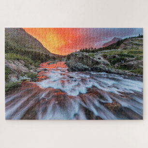 Swiftcurrent Falls   Glacier National Park Montana Jigsaw Puzzle