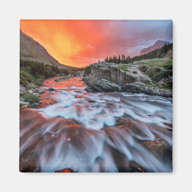 Swiftcurrent Falls | Glacier National Park Montana Magnet (Front)