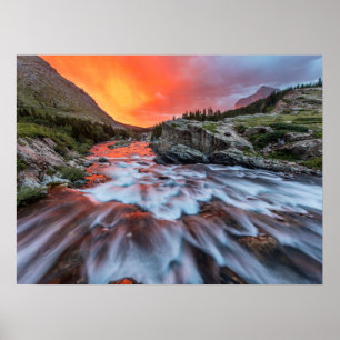 Swiftcurrent Falls Glacier National Park Montana Poster