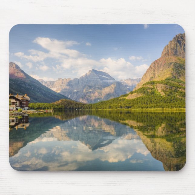 Swiftcurrent Lake with Many Glacier hotel and Mouse Pad (Front)