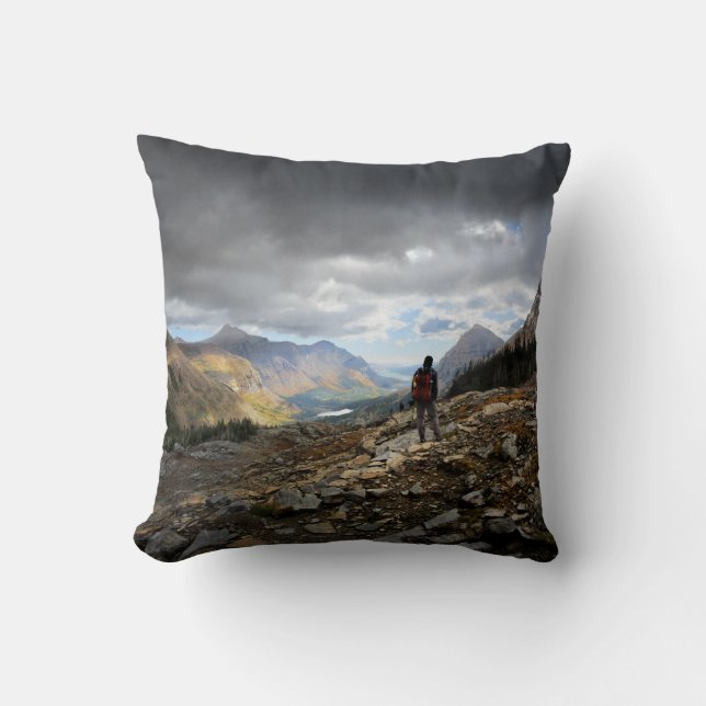 Swiftcurrent Pass - Glacier National Park Throw Pillow (Front)