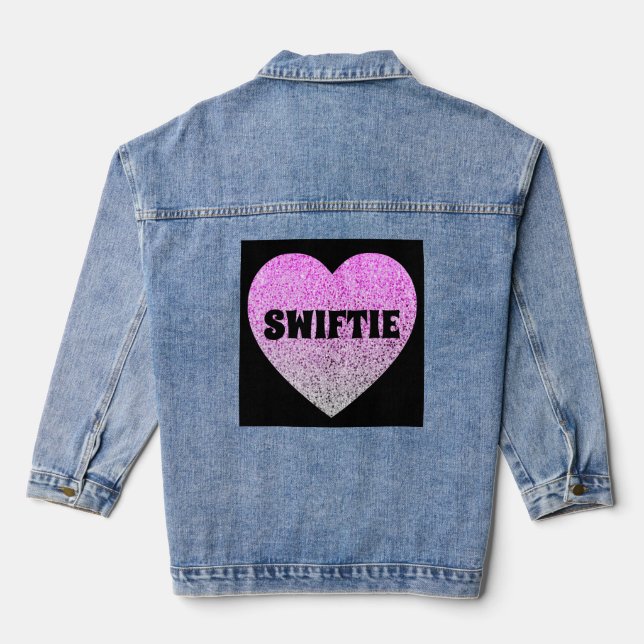 SWIFTIE GLITTER HEART Denim Jacket (Back)