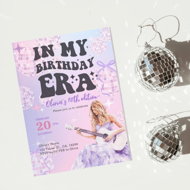 Swiftie-inspired In my birthday era birthday invit Invitation (Creator Uploaded)