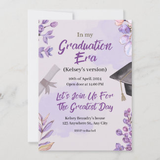 Swiftie thème Dans son Era Graduation Invitation