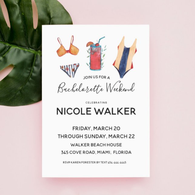 Swim Bachelorette Party Weekend Invitation (Creator Uploaded)