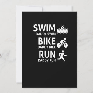 Swim Bike Run Daddy - Funny Triathlon Dad T-Shirt Save The Date