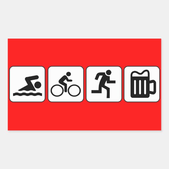 Swim Bike Run Drink Sticker (Front)