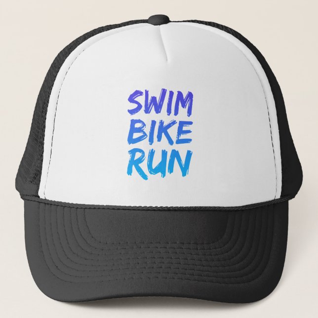 Swim Bike Run great design Trucker Hat (Front)
