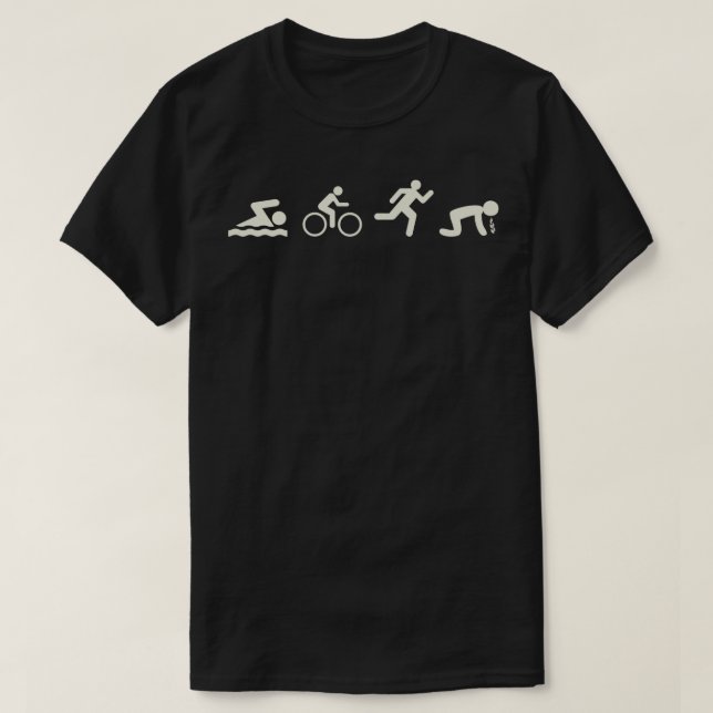 Swim Bike Run Puke T-Shirt (Design Front)