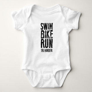 Swim Bike Run Triathlon Baby Bodysuit