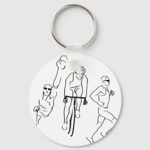 Swim Bike Run Triathlon Keychain