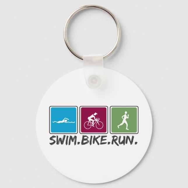 swim bike run (triathlon) keychain (Front)