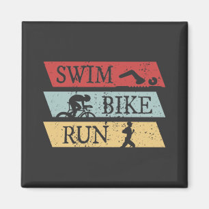 Swim Bike Run Triathlon Magnet