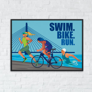 Swim Bike Run – Triathlon Wall Art for Athletes