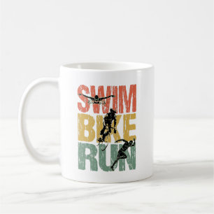Swim Bike Run - Vintage Triathlon Coffee Mug