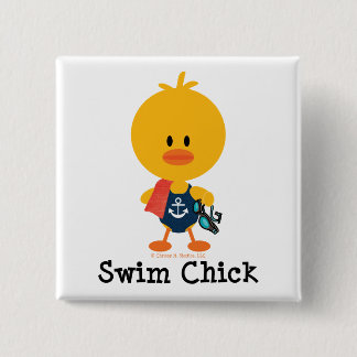 Swim Chick 2 Inch Square Button