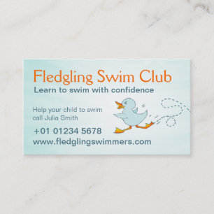 Swim club swim teachers business card
