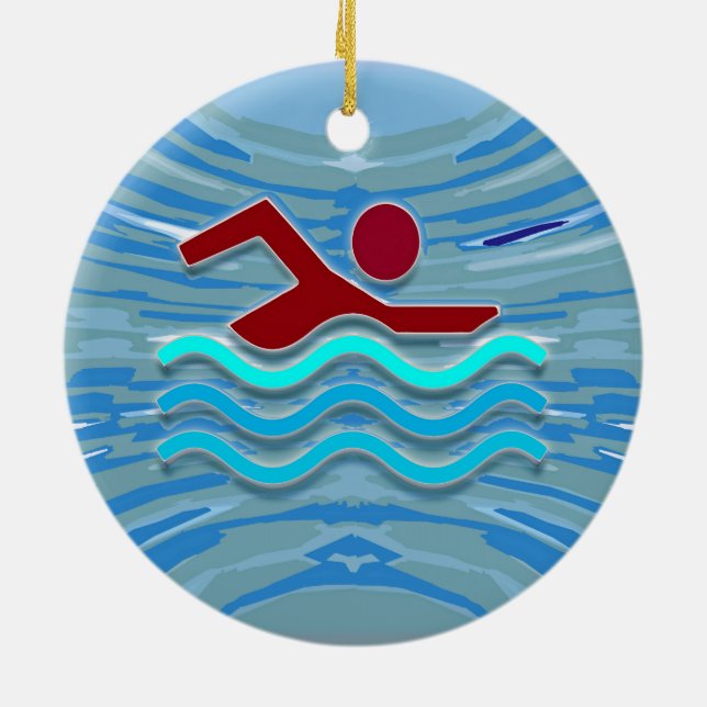 Swim Club Swimmer  2 side printed ORNAMENTS (Back)