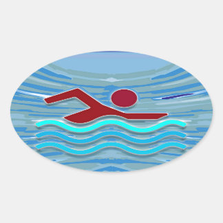 Swim Club Swimmer Exercise Fitness NVN254 Swimming Oval Sticker
