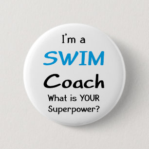 swim coach 2 inch round button