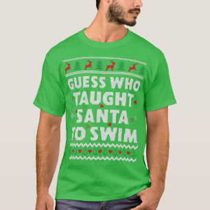 Swim Coach Swim Teacher Swimming Ugly Christmas T-Shirt
