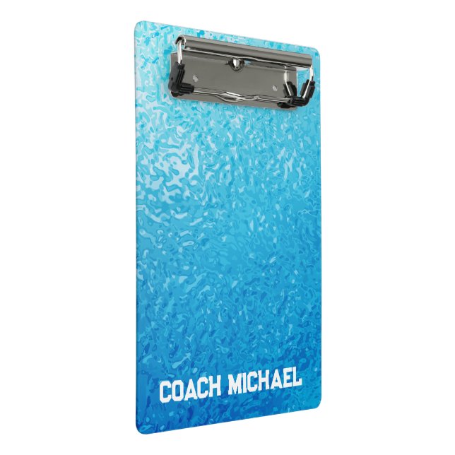  Swim Coach Swimming Pool Personalized Name Mini Clipboard (Angled)