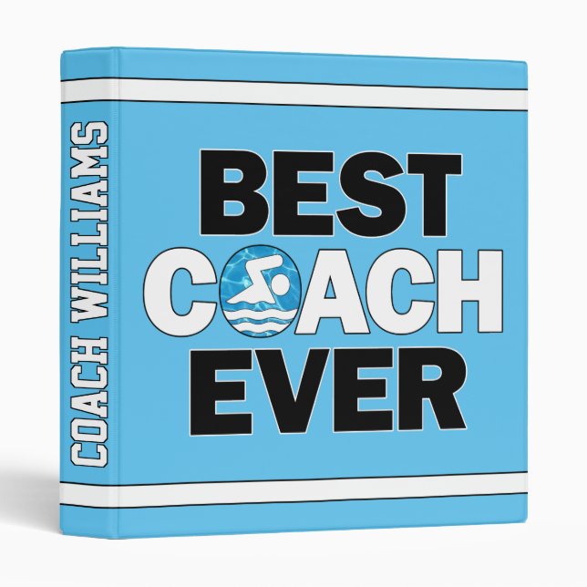  Swim Coaches Best Coach Ever Swimming and Diving Binder (Front/Spine)