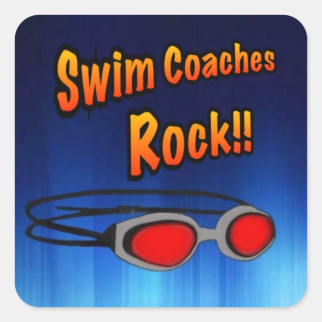 Swim Coaches Rock!! Square Sticker (Front)