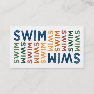 Swim Cute Colourful Business Card