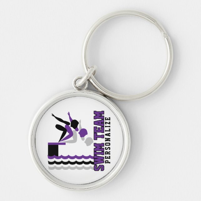 Swim Dive Team - Purple - Boy  Keychain (Front)