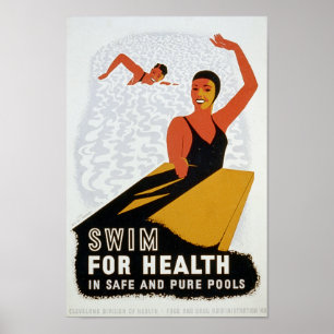 Swim for health in safe and pure pools poster