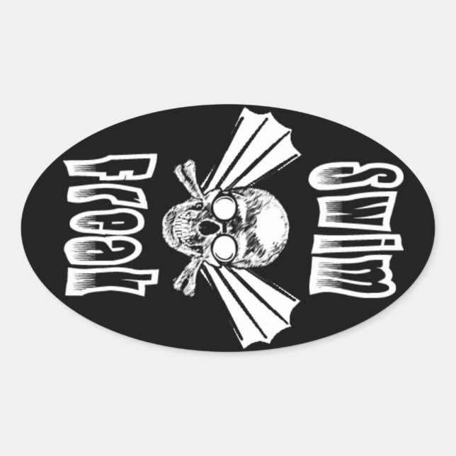 Swim Freak oval sticker (Front)