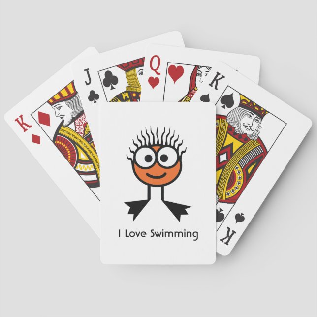 Swim Freak Playing Cards (orange) (Back)