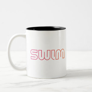 Swim fun design Two-Tone coffee mug
