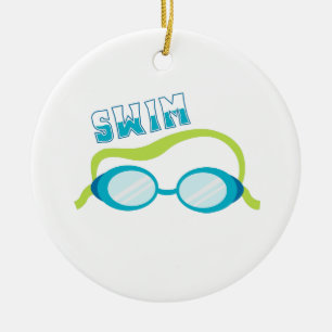 Swim Goggles Ceramic Ornament