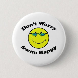Swim Happy 2 Inch Round Button