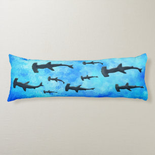 Swim in the Ocean with the Sharks Body Pillow