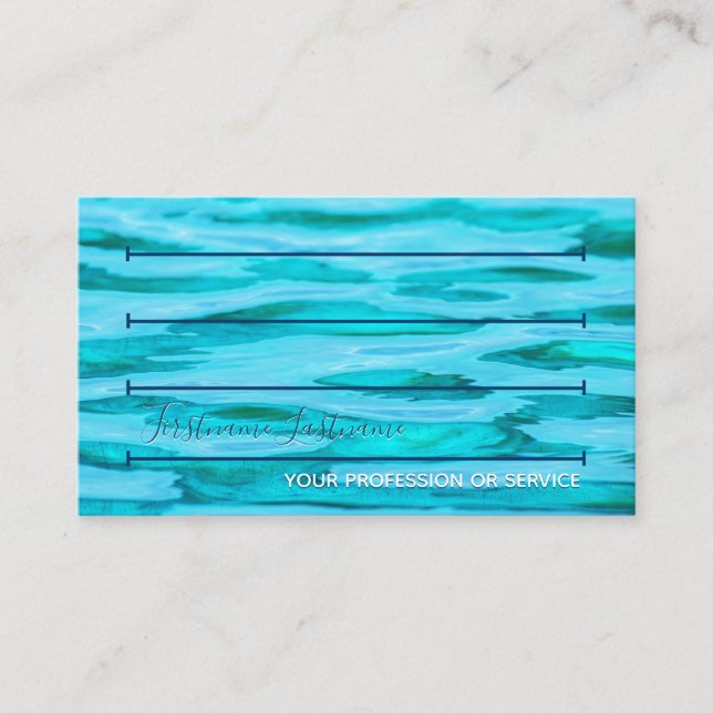 Swim lanes swim coach swim trainer swimming pool b business card (Front)