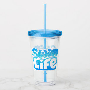"Swim Life" Cool Pool colour Acrylic Tumbler