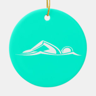 Swim Logo Ornament  Turquoise