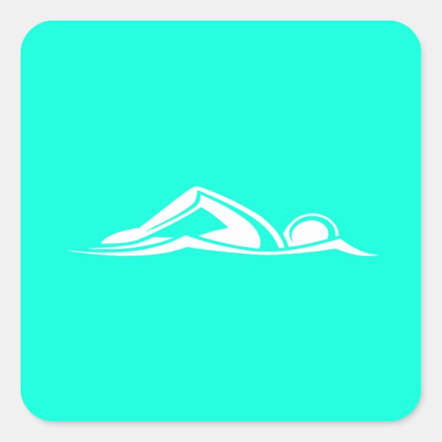 Swim Logo Sticker  Turquoise (Front)