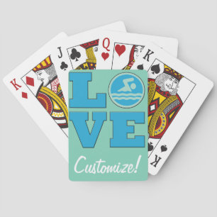 Swim Love Playing Cards for Competitive Swimmers