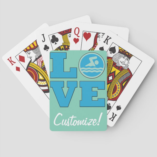 Swim Love Playing Cards for Competitive Swimmers (Back)