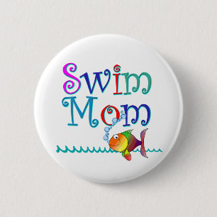 Swim Mom 2 Inch Round Button
