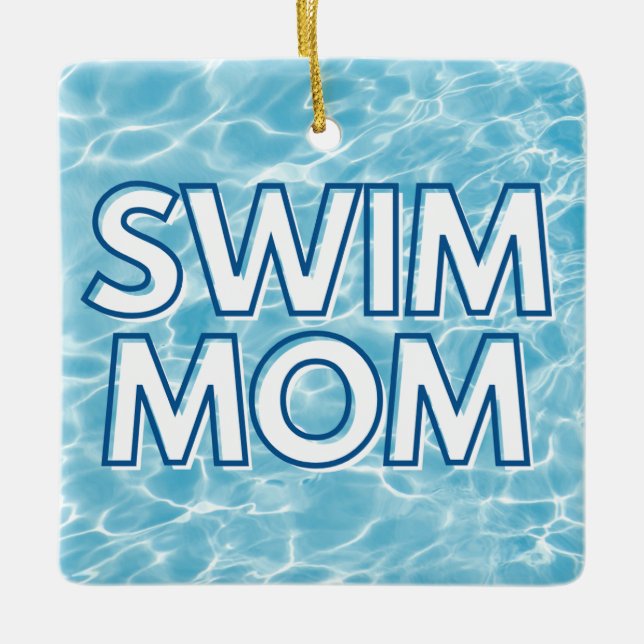 Swim Mom Christmas Ornament (Front)