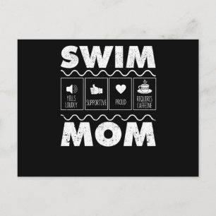 Swim Mom Content Funny Swimming Mom Swimmer Postcard